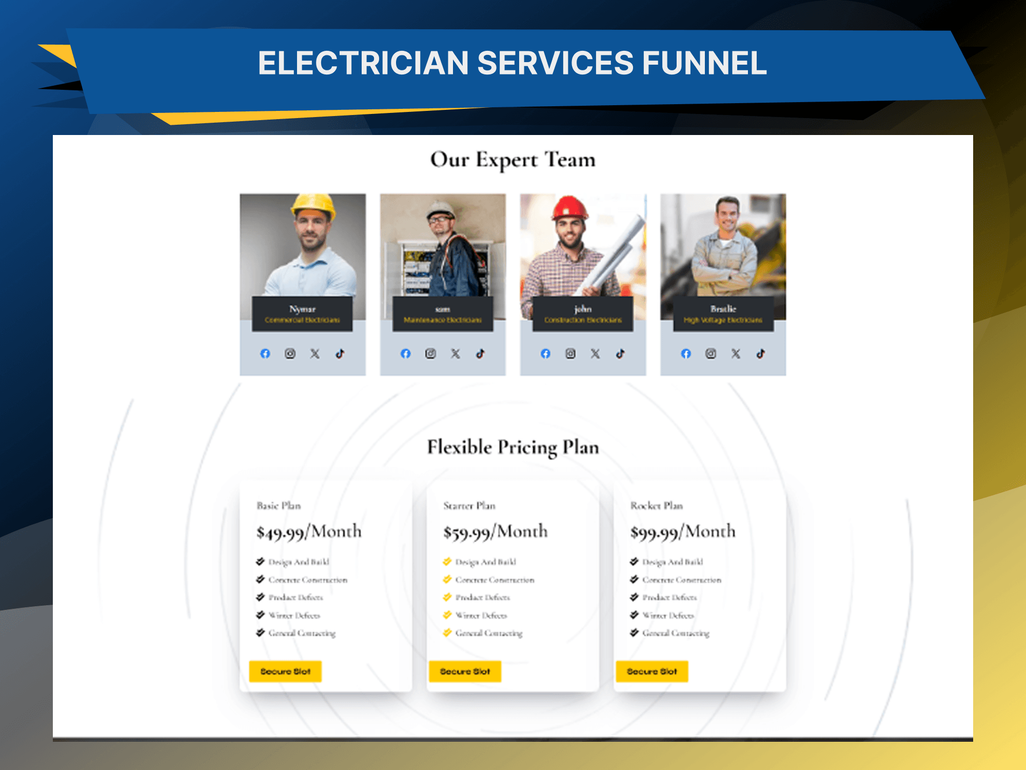 Electrician Services Funnel — additional screen 3