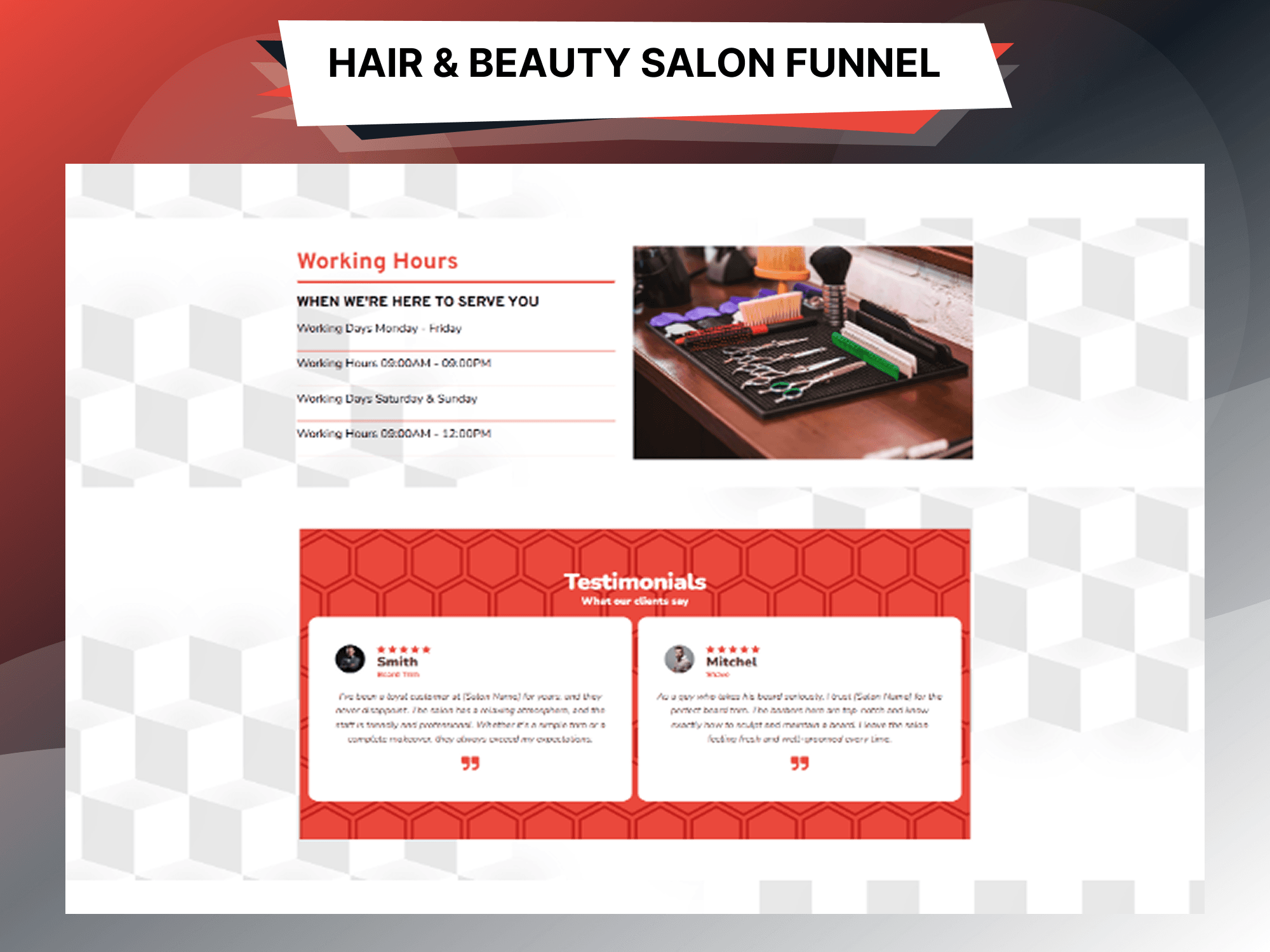 Hair & Beauty Salon Funnel — additional screen 3
